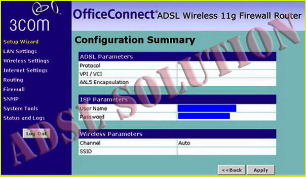 3Com Office Connect 3CRWE754G72-A Wireless ADSL