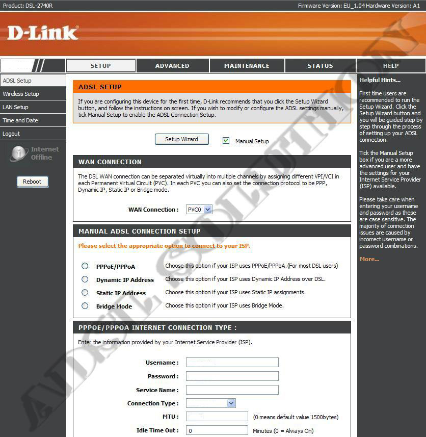 D-Link DSL-2640R WIRELESS G ADSL2+ Manuale configurazione Adsl