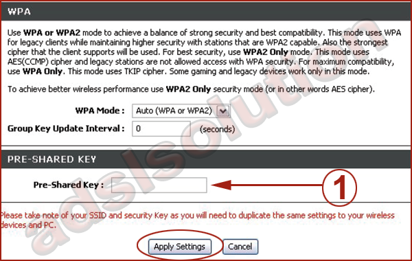 D-Link DSL-2740B E1 WPA