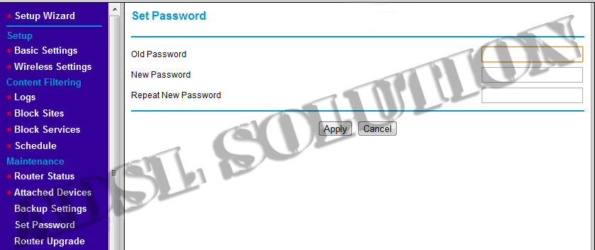 Netgear DG834PN MIMO Wireless G Modificare la Password del router
