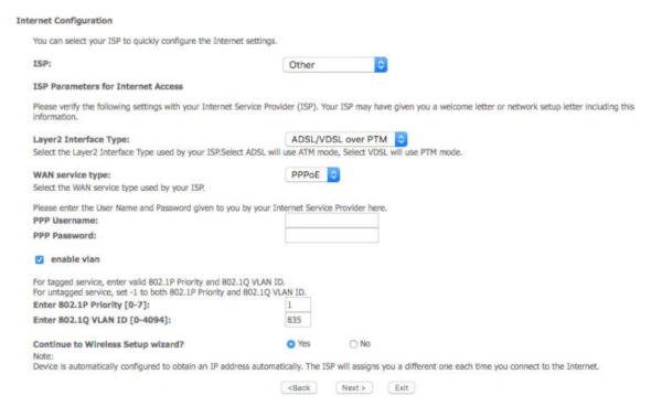 configuration VDSL Ehiweb Digicom RVW300-K01