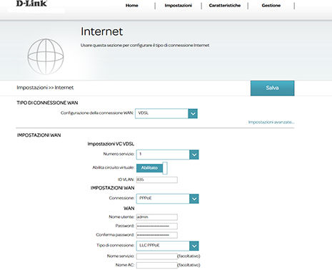 configuration VDSL WINDTRE D-Link DSL-3785