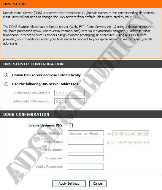 D-Link DSL-2680 Wireless N 150 ADSL2+ Inserire i DNS